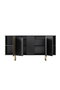 Hanah Home Consola Nogal y Oro 160cm x 35cm x 80cm - Mueble de Salón Elegante y Duradero